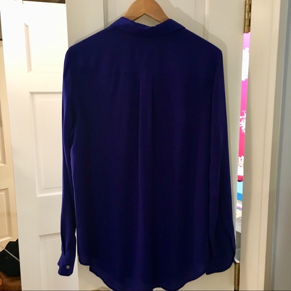Ann Taylor Tall Blue Silk Button Down - Picture 3 of 3